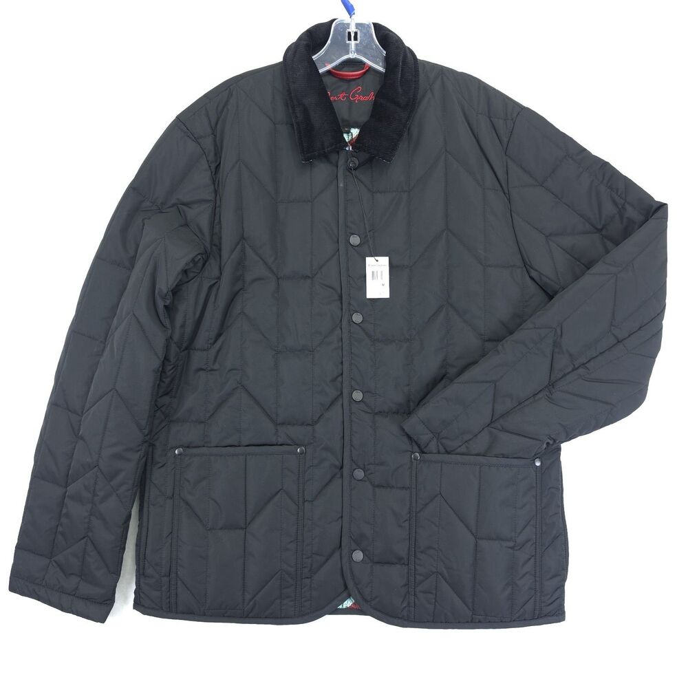 Robert Graham Quilted Corduroy Collar Chore Jacket Men’s Medium NWT Black